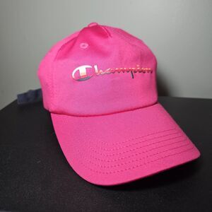 Champion Adult Script Twill Baseball Hat Cosmic Pink Adjustable